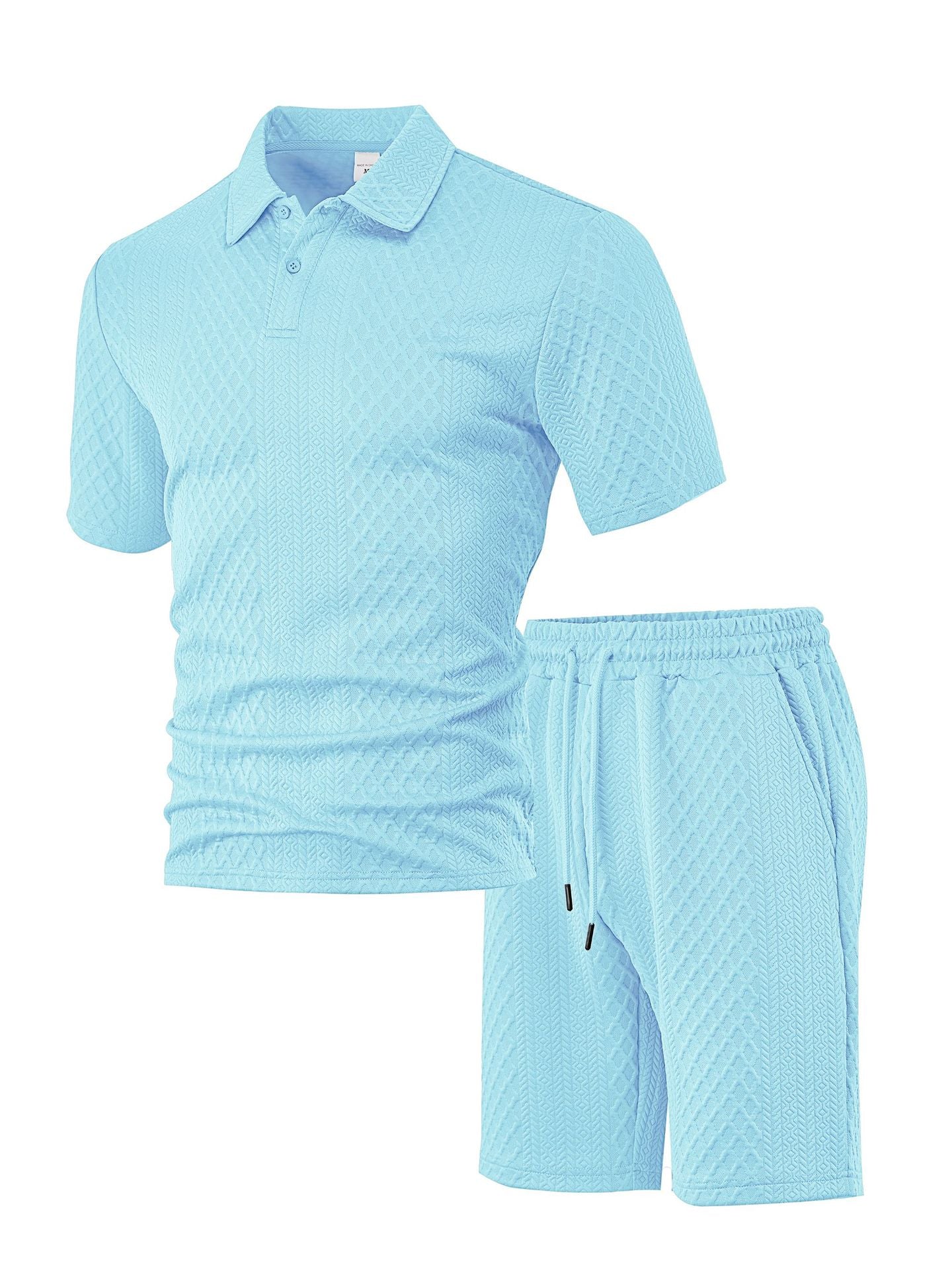 Men's Polo Shirt & Drawstring Shorts Set
