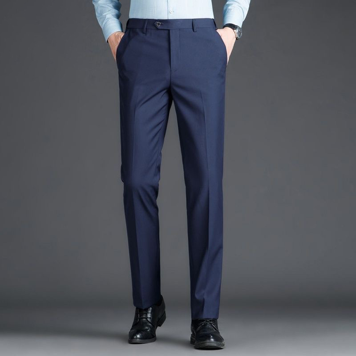 Classic Stretch Straight-Leg Dress Pants