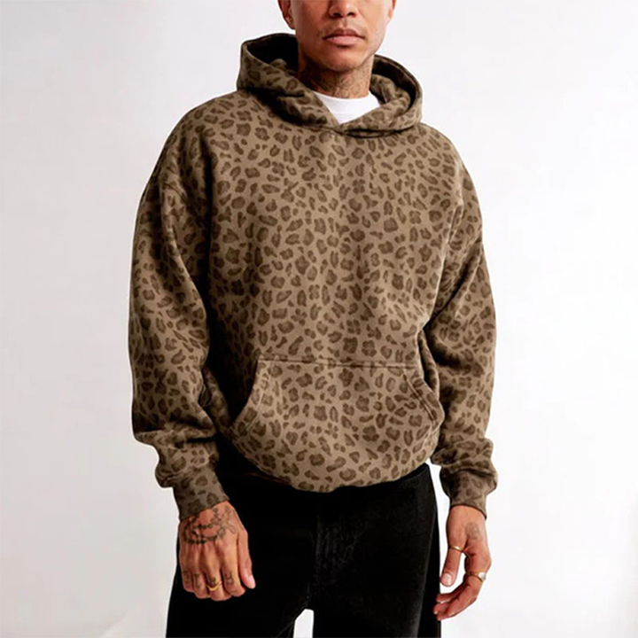 Leopard Print Pullover Hoodie
