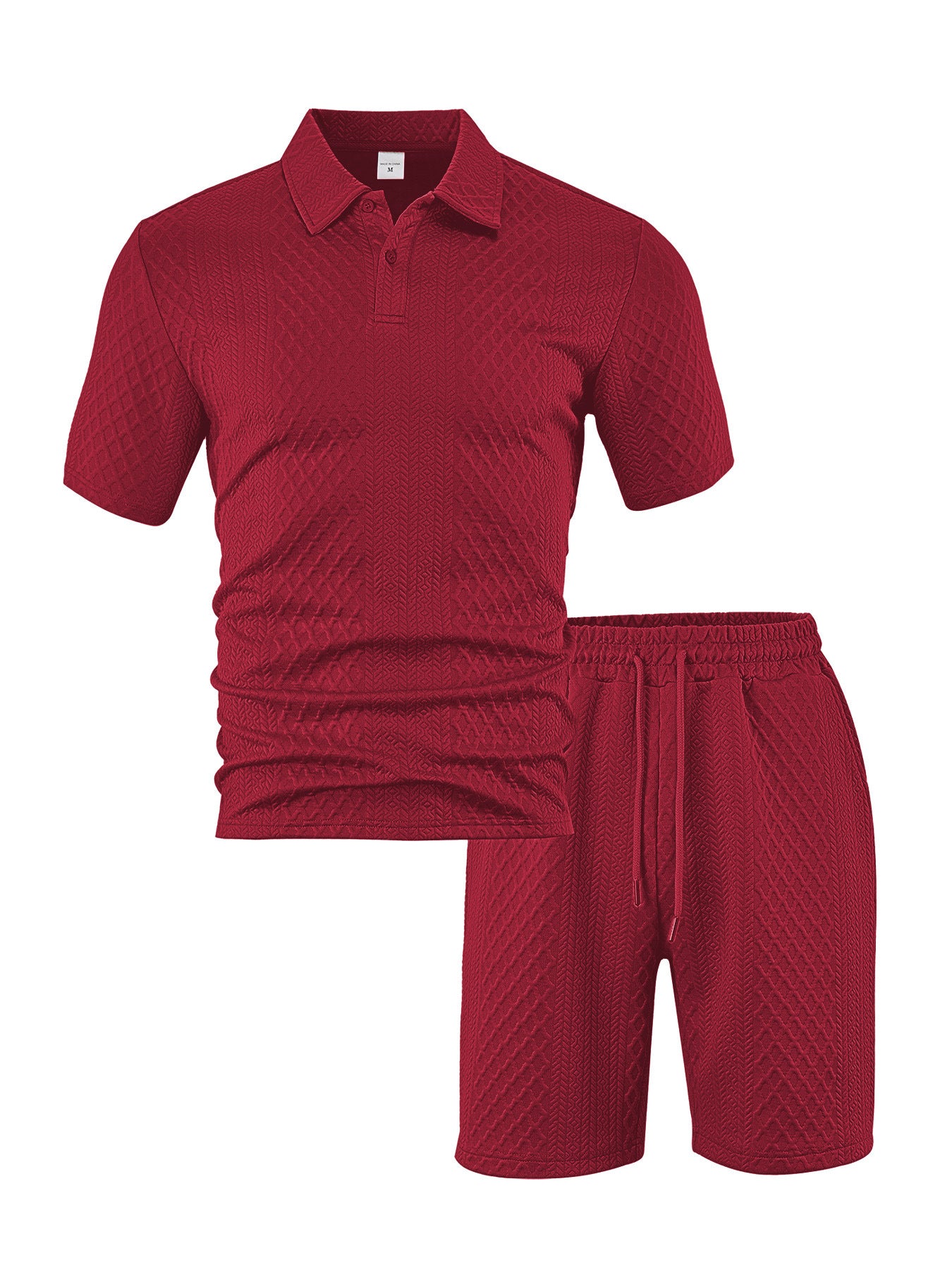 Men's Polo Shirt & Drawstring Shorts Set