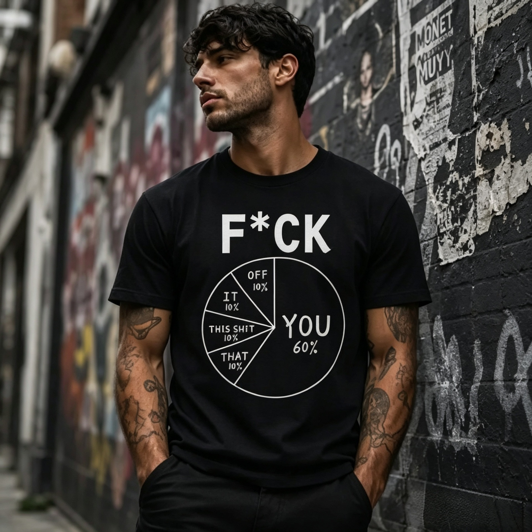 Sarcastic Pie Chart Graphic Black T-Shirt