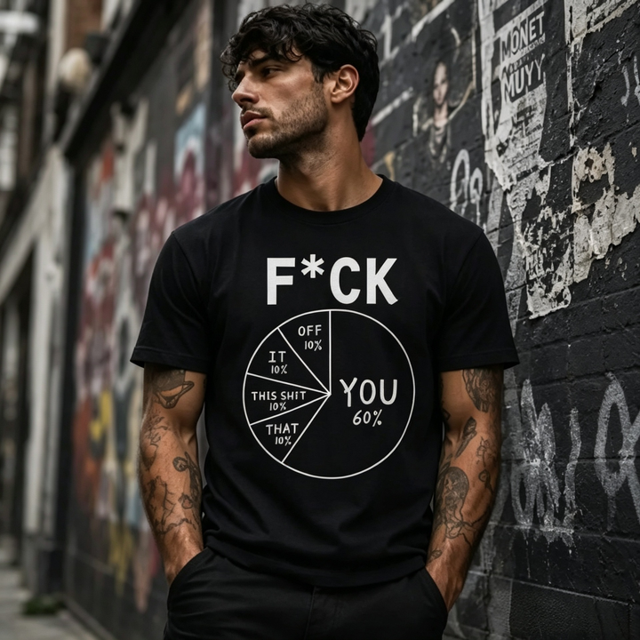 Sarcastic Pie Chart Graphic Black T-Shirt