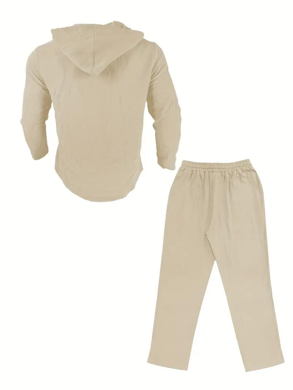 Men's Linen Hoodie Pants Set