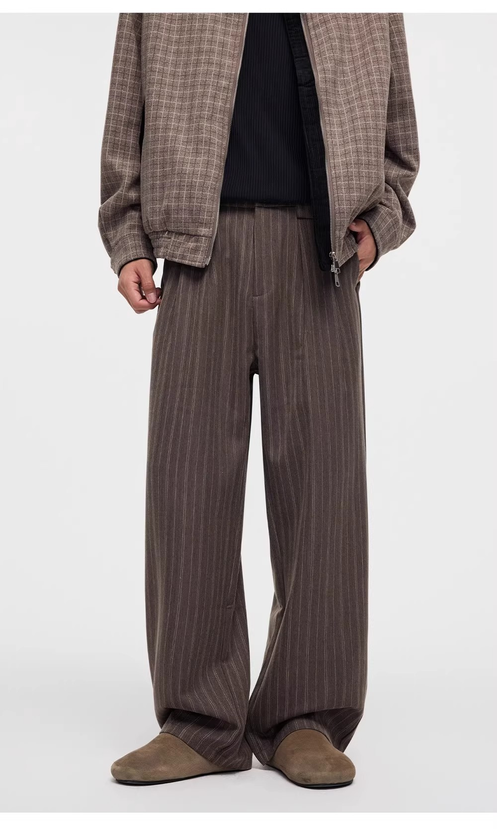 Pinstripe Wide Leg Baggy Pants