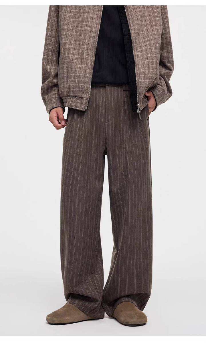 Pinstripe Wide Leg Baggy Pants