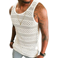 Men's Sheer Lace Sleeveless Tank Top