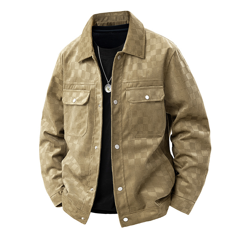 Textured Button Front Flap Pocket Jacket
