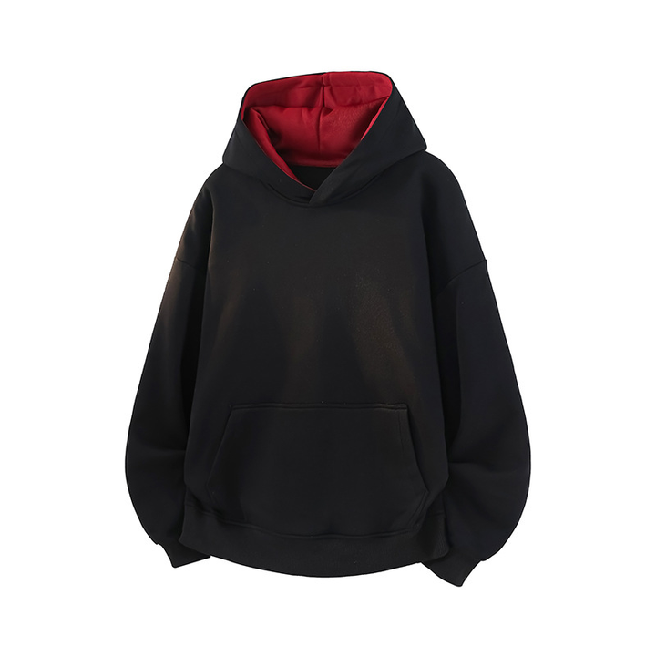 Colorblock Fleece-Lined Pullover Hoodie