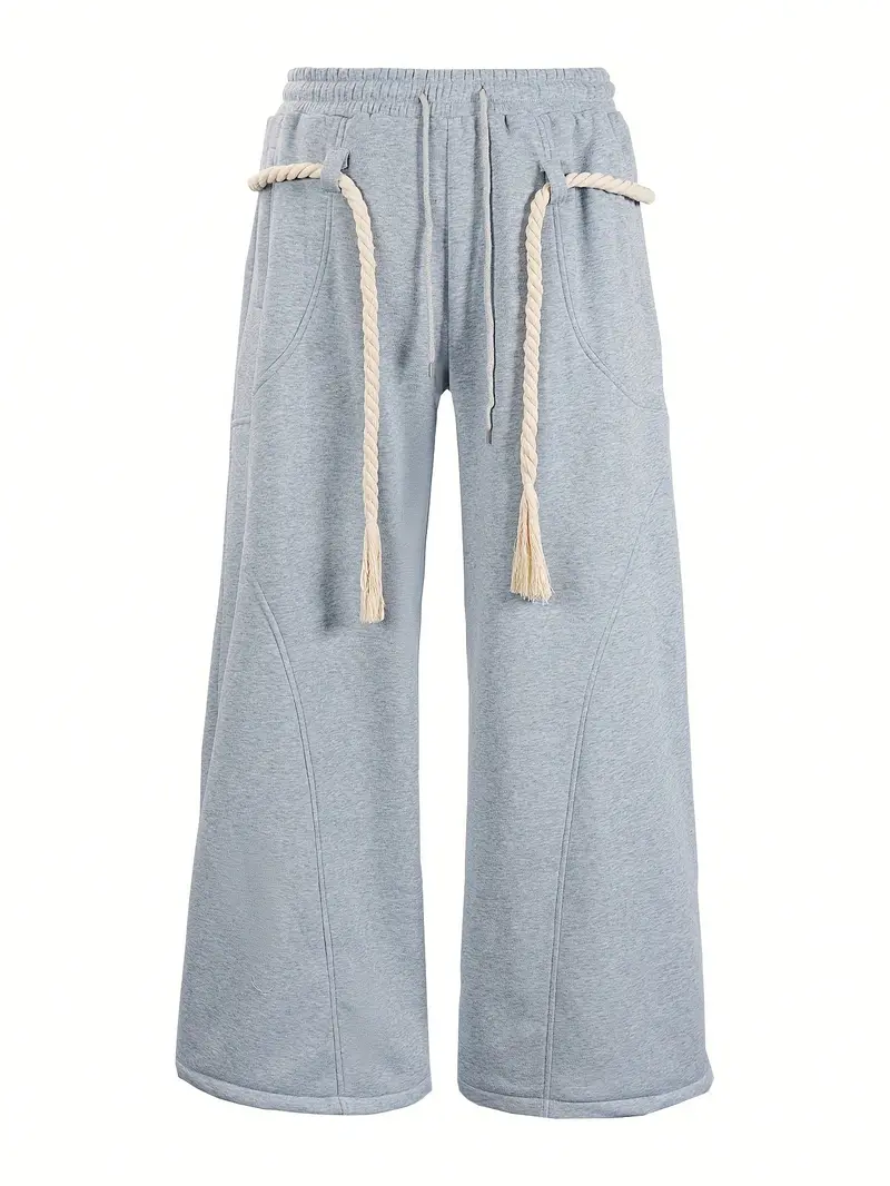 Men's Draped Wide-Leg Baggy Sweatpants