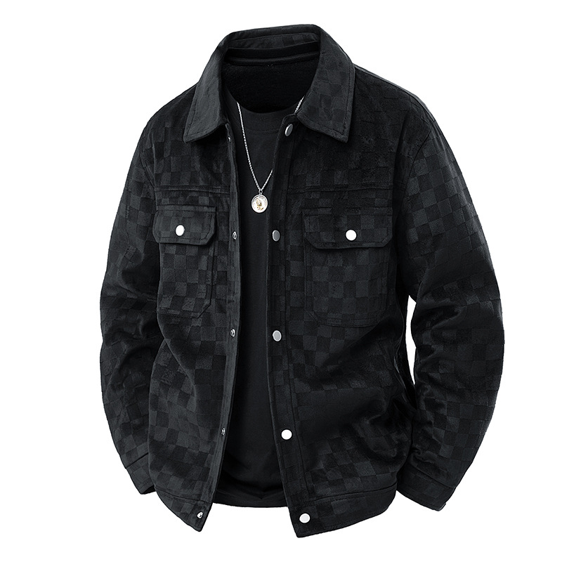Textured Button Front Flap Pocket Jacket
