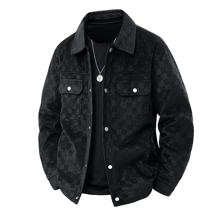 Textured Button Front Flap Pocket Jacket