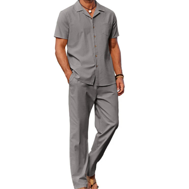 Casual Short Sleeve Shirt &amp; Pants Set