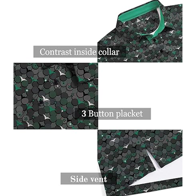 Men's Printed Quick-Dry Golf Polo Shirt