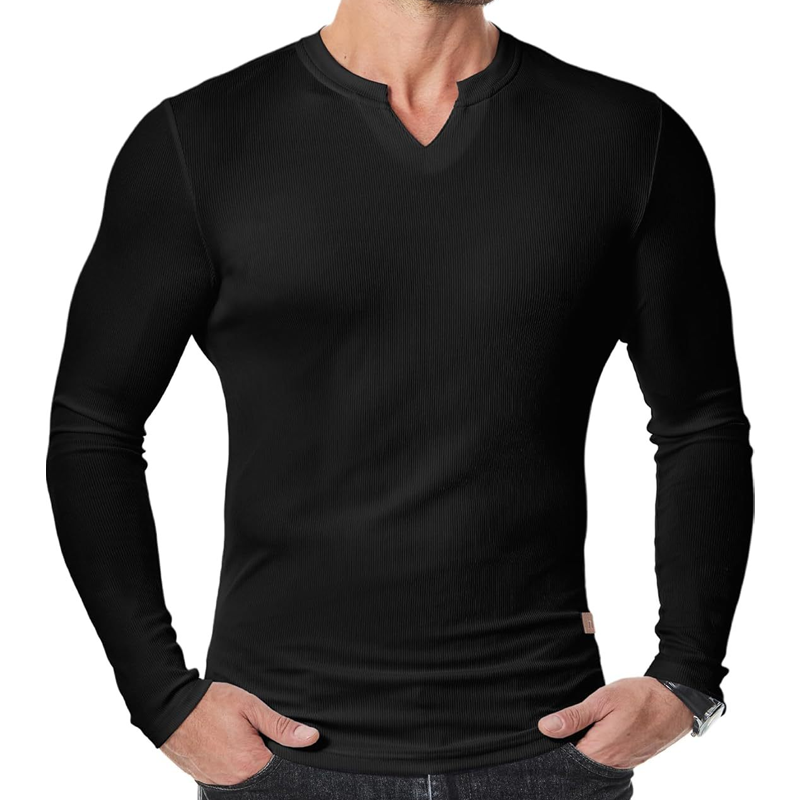 Men's Ribbed V-Neck Muscle Shirt