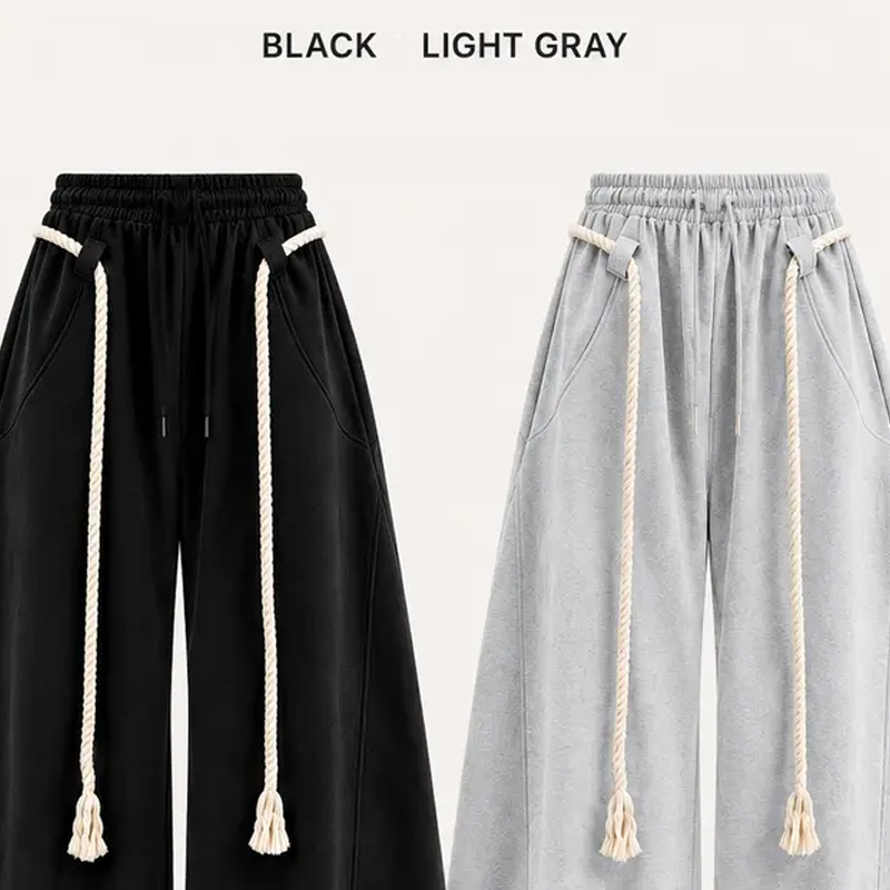 Men's Draped Wide-Leg Baggy Sweatpants