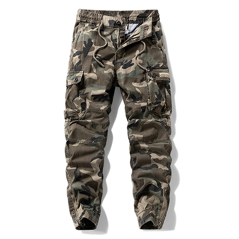 Men's Camo Cotton Cargo Jogger Pants