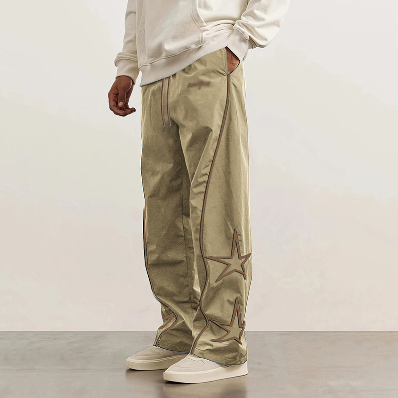 Men's Star Print Wide-Leg Pants