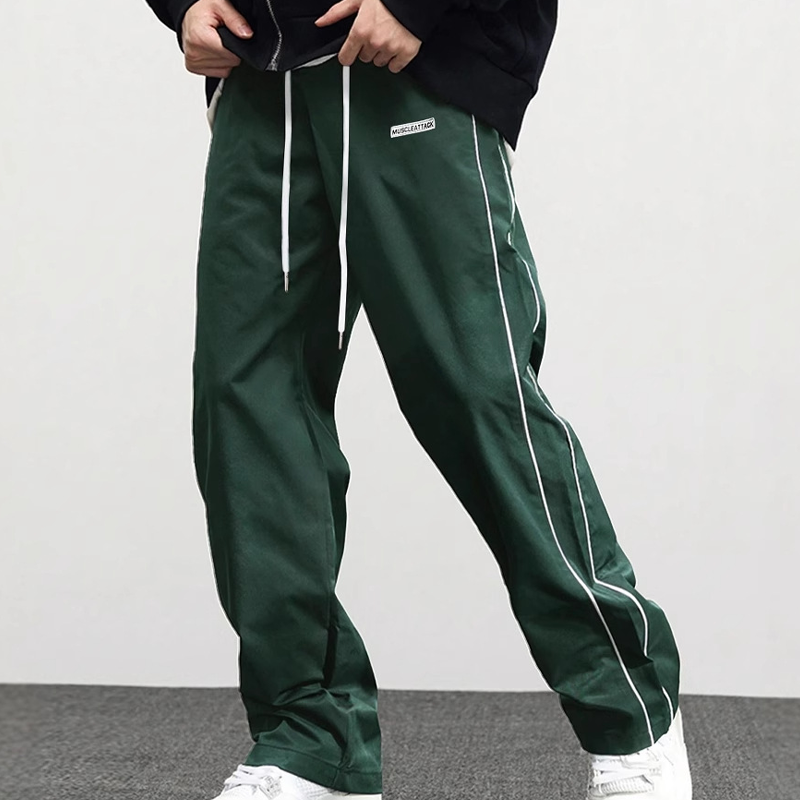 Men's Side-Stripe Wide-Leg Pants