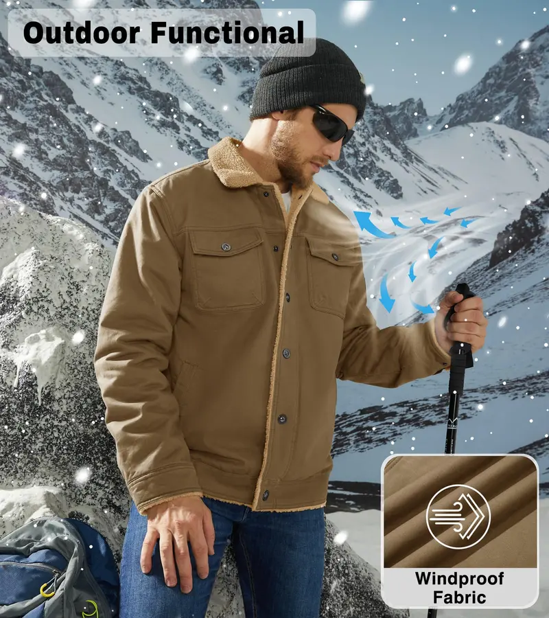 Fleece Lined Multi-Pocket Trucker Jacket