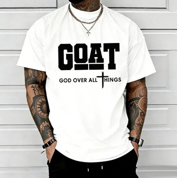 Men's God Over All Streetwear Cotton Tee