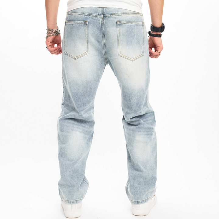 Loose Straight Light-Wash Jeans