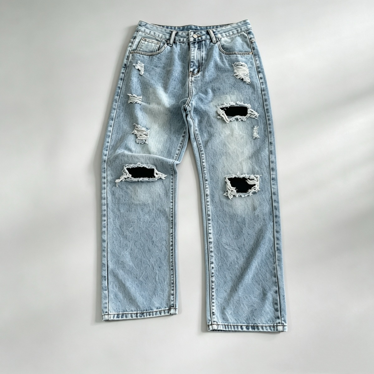 Men's Distressed Baggy Denim Jeans