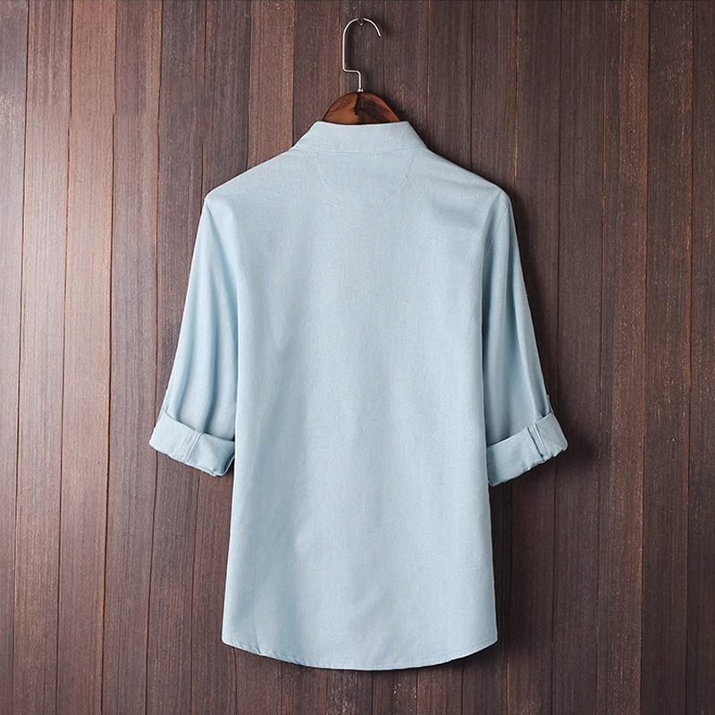 Men's Linen-Blend Frog Button Shirt