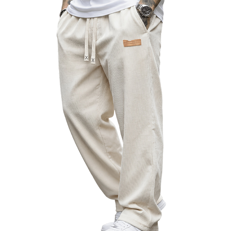 Wide Leg Ribbed Drawstring Pants