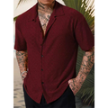 Men's Red Textured Knit Shirt