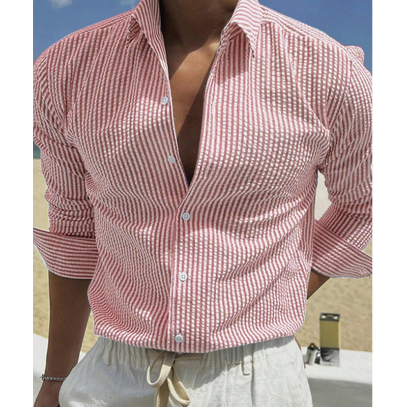 Fitted Stripe Long-Sleeve Shirt