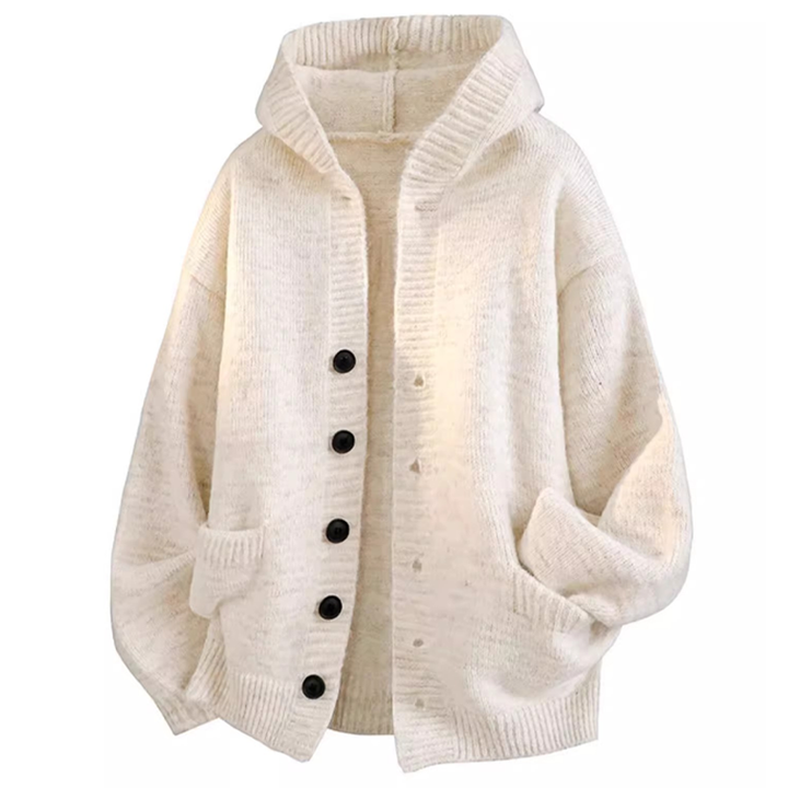 Hooded Knit Button Cardigan