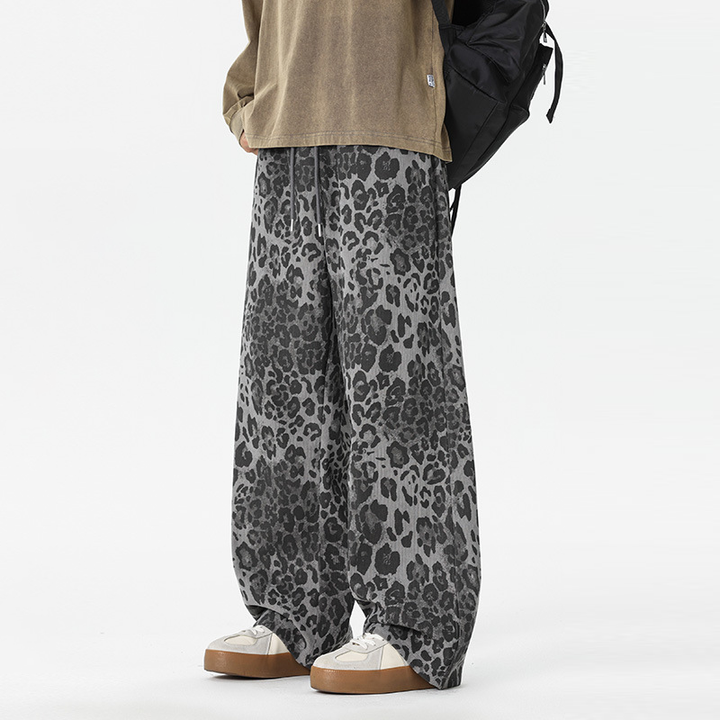 Leopard Print Relaxed Casual Pants