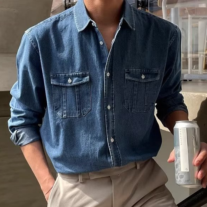 Utility Denim Button-Up Shirt