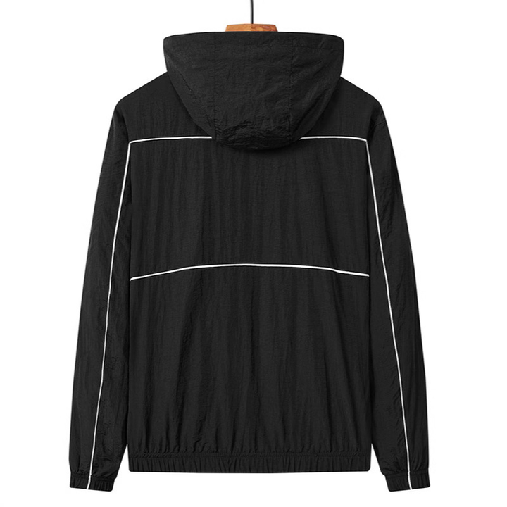 Contrast Line Windbreaker Hoodie