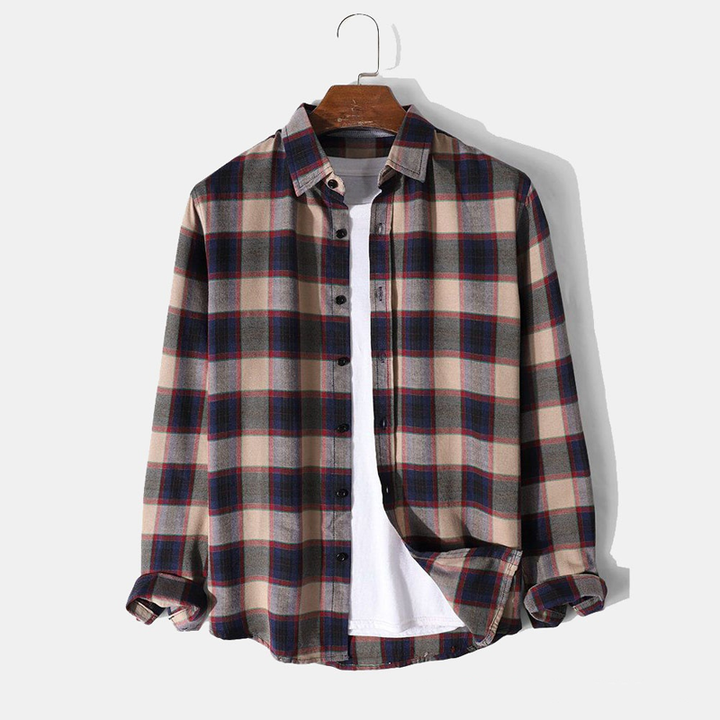 Vintage Plaid Button-Up Shirt