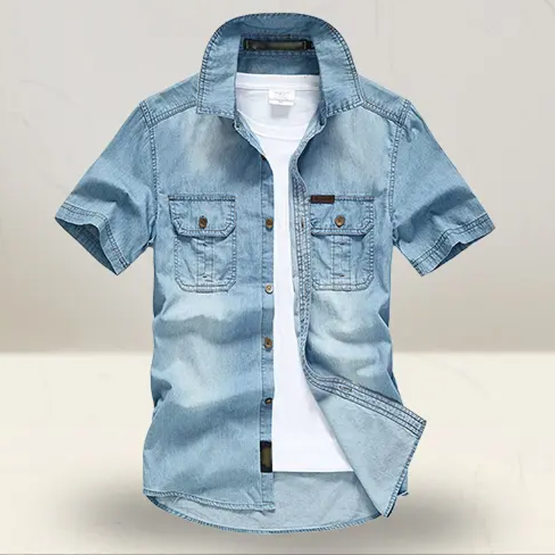 Washed Denim Workwear Shirt