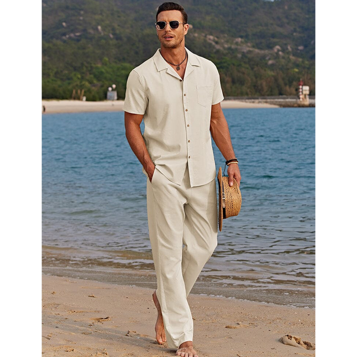 Casual Short Sleeve Shirt &amp; Pants Set