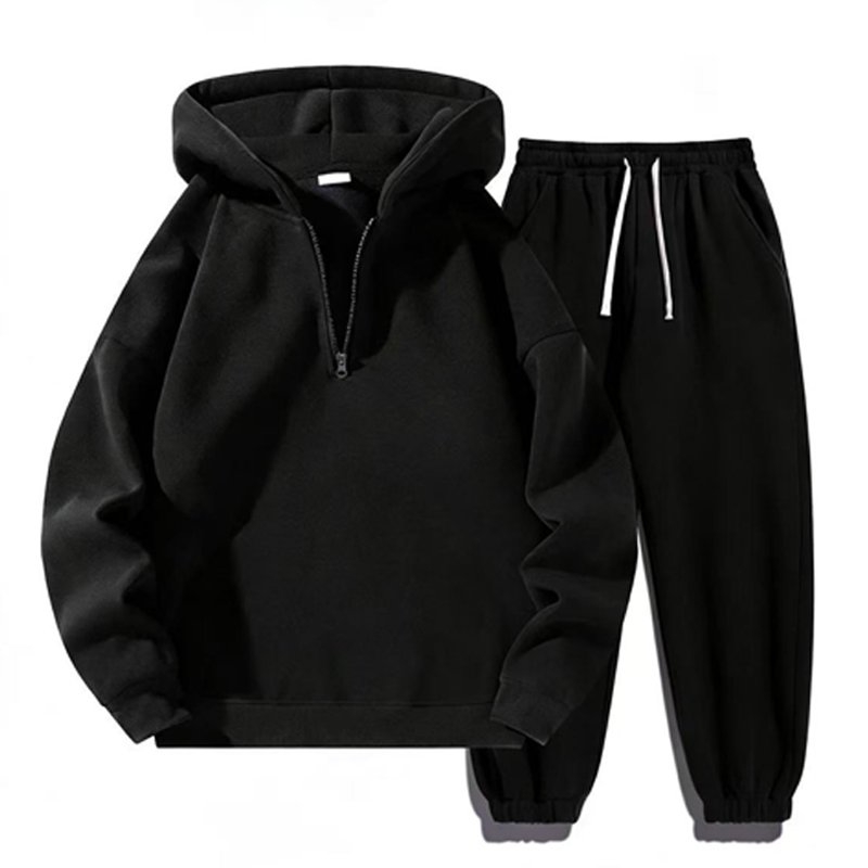 Minimalist Solid-Color Hoodie &amp; Pants Set