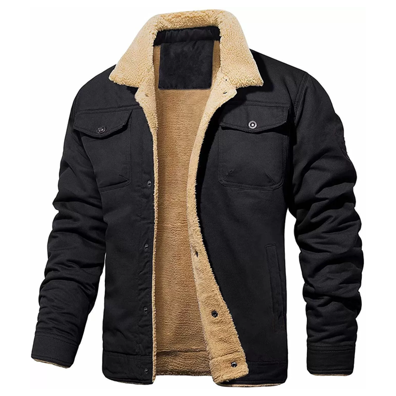 Fleece Lined Multi-Pocket Trucker Jacket