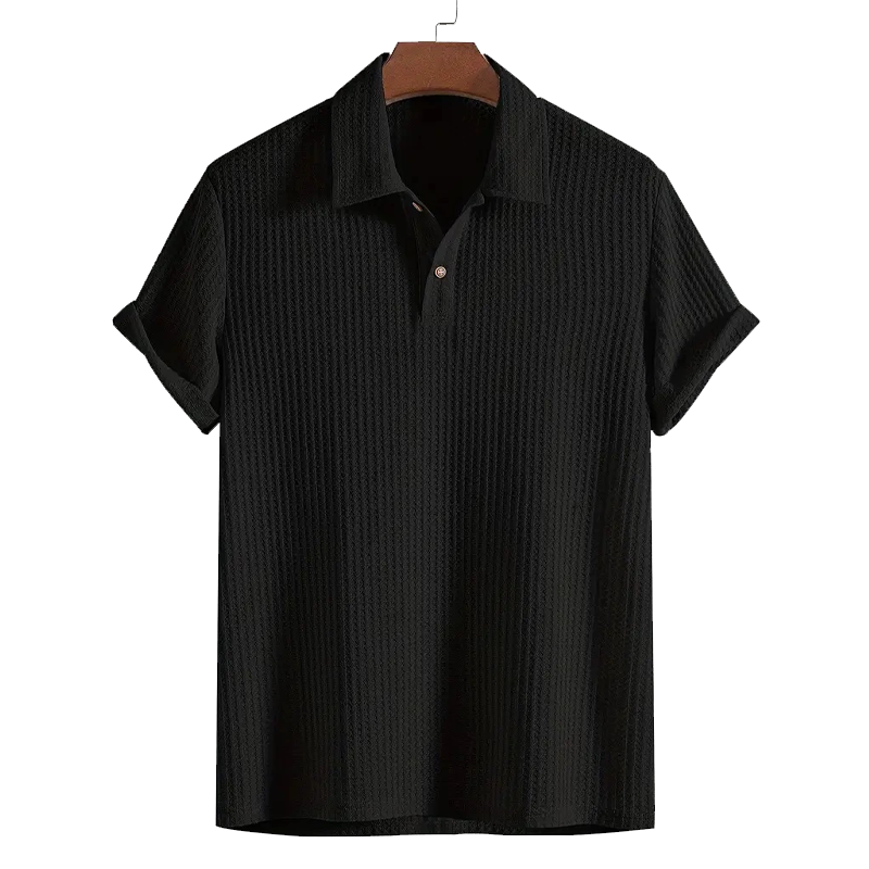 Textured Knit Polo Shirt