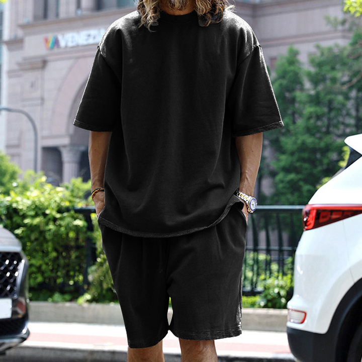 Relaxed T-Shirt &amp; Drawstring Shorts Set