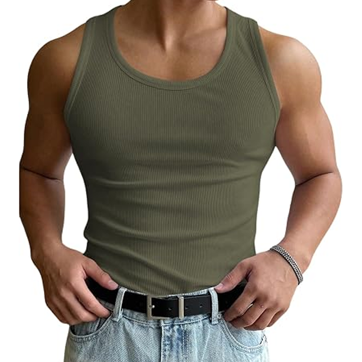 Ribbed Knit Sleeveless Tank Top
