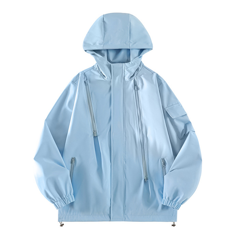 Gradient Hooded Multi-Pocket Jacket