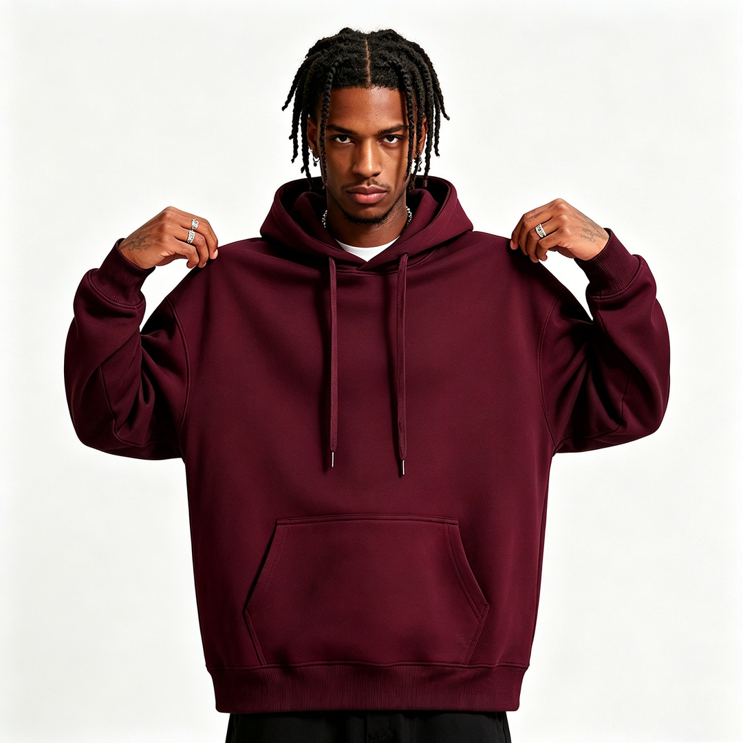 Soft Cotton Blend Pullover Hoodie