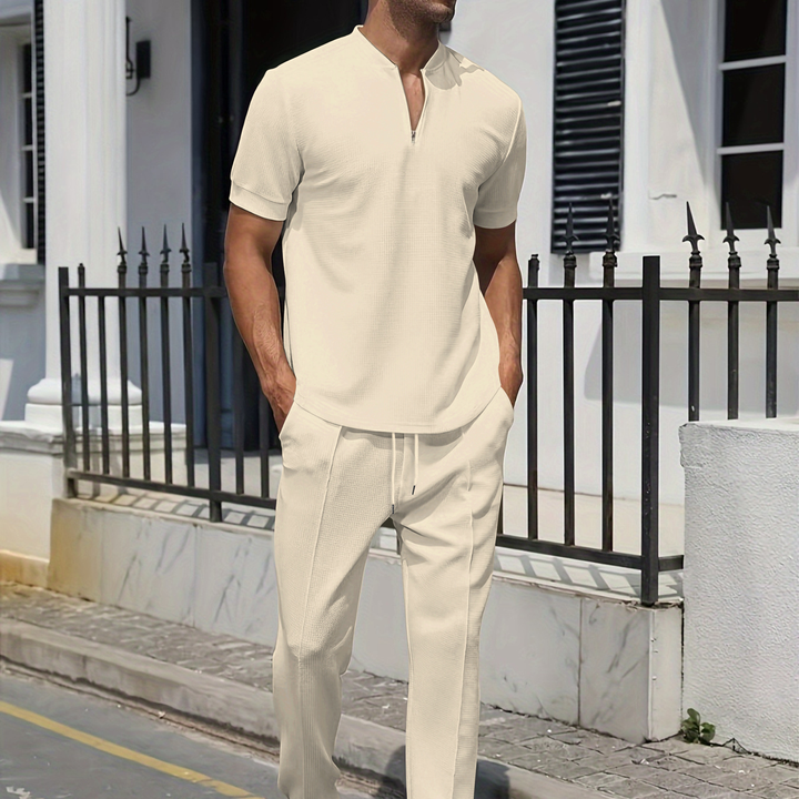 Zip Henley Shirt &amp; Pants Set