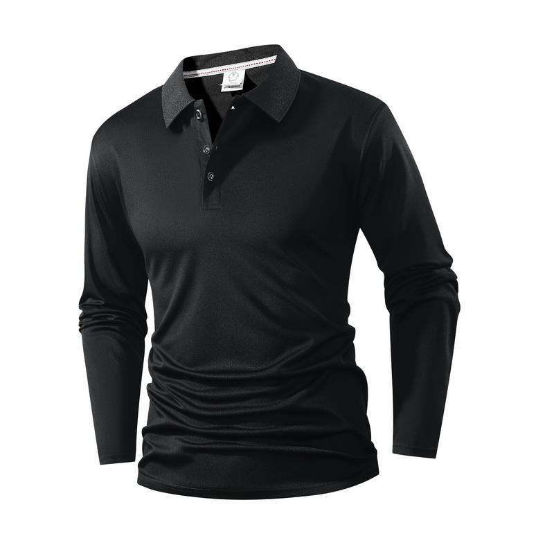 Men's Solid Long Sleeve Quick-Dry Polo