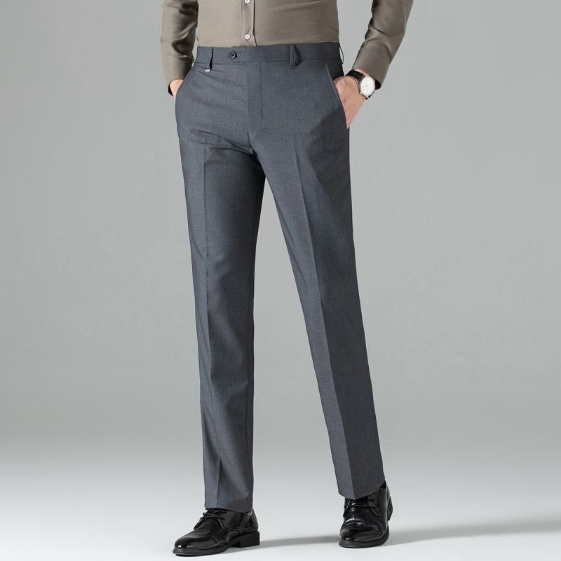 Classic Stretch Straight-Leg Dress Pants