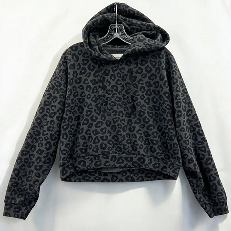 Leopard Print Pullover Hoodie