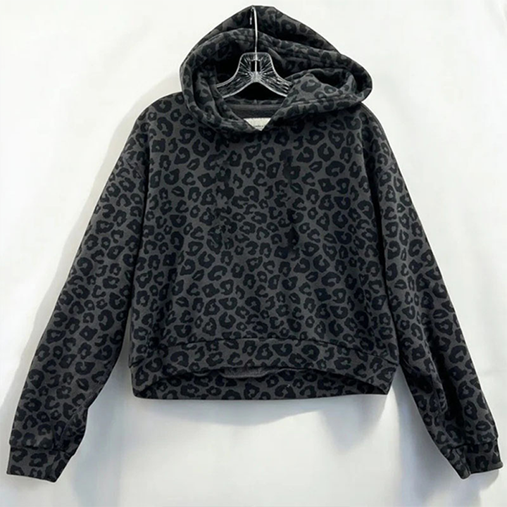 Leopard Print Pullover Hoodie