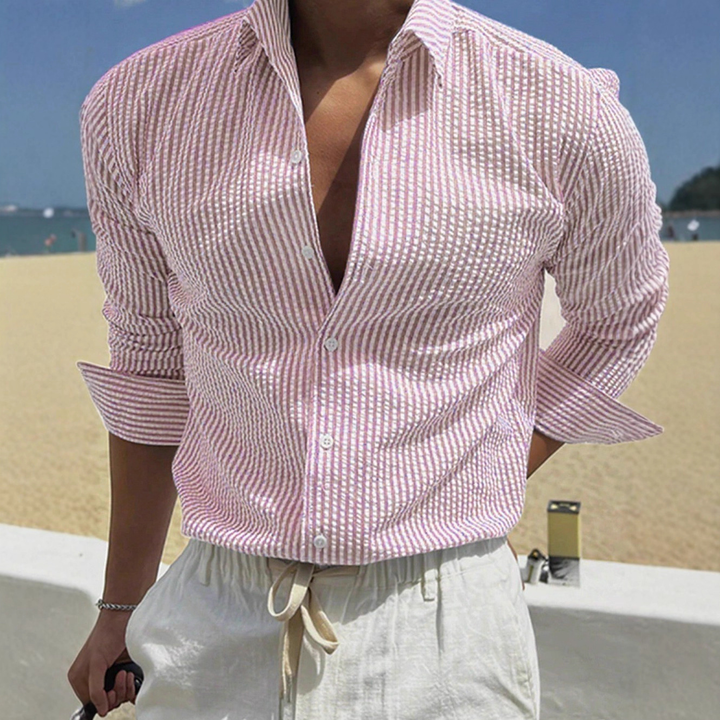 Fitted Stripe Long-Sleeve Shirt